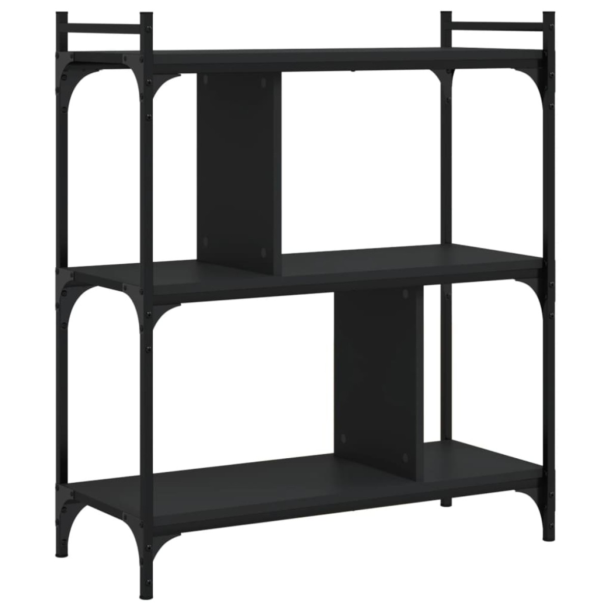 vidaXL Βιβλιοθήκη 3 Επιπέδων Μαύρη 76 x 32 x 88 εκ. από Επεξεργ. Ξύλο