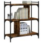 vidaXL Βιβλιοθήκη 3 Επιπέδων Καπνιστή Δρυς 76 x 32 x 88 εκ. Επεξ. Ξύλο
