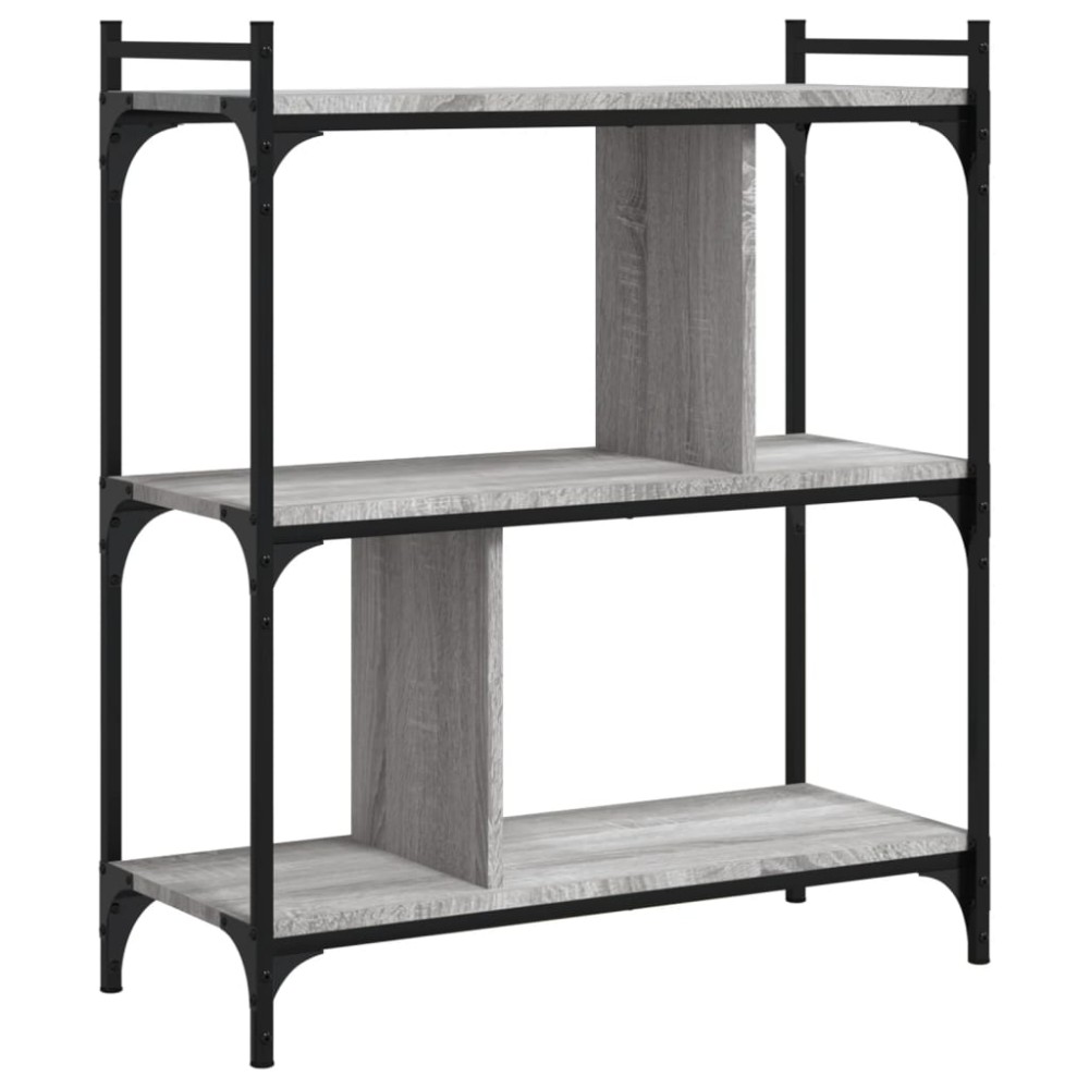 vidaXL Βιβλιοθήκη 3 Επιπέδων Γκρι Sonoma 76 x 32 x 88 εκ. Επεξ. Ξύλο
