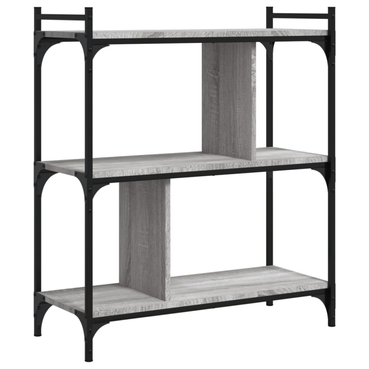 vidaXL Βιβλιοθήκη 3 Επιπέδων Γκρι Sonoma 76 x 32 x 88 εκ. Επεξ. Ξύλο