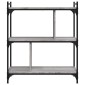 vidaXL Βιβλιοθήκη 3 Επιπέδων Γκρι Sonoma 76 x 32 x 88 εκ. Επεξ. Ξύλο