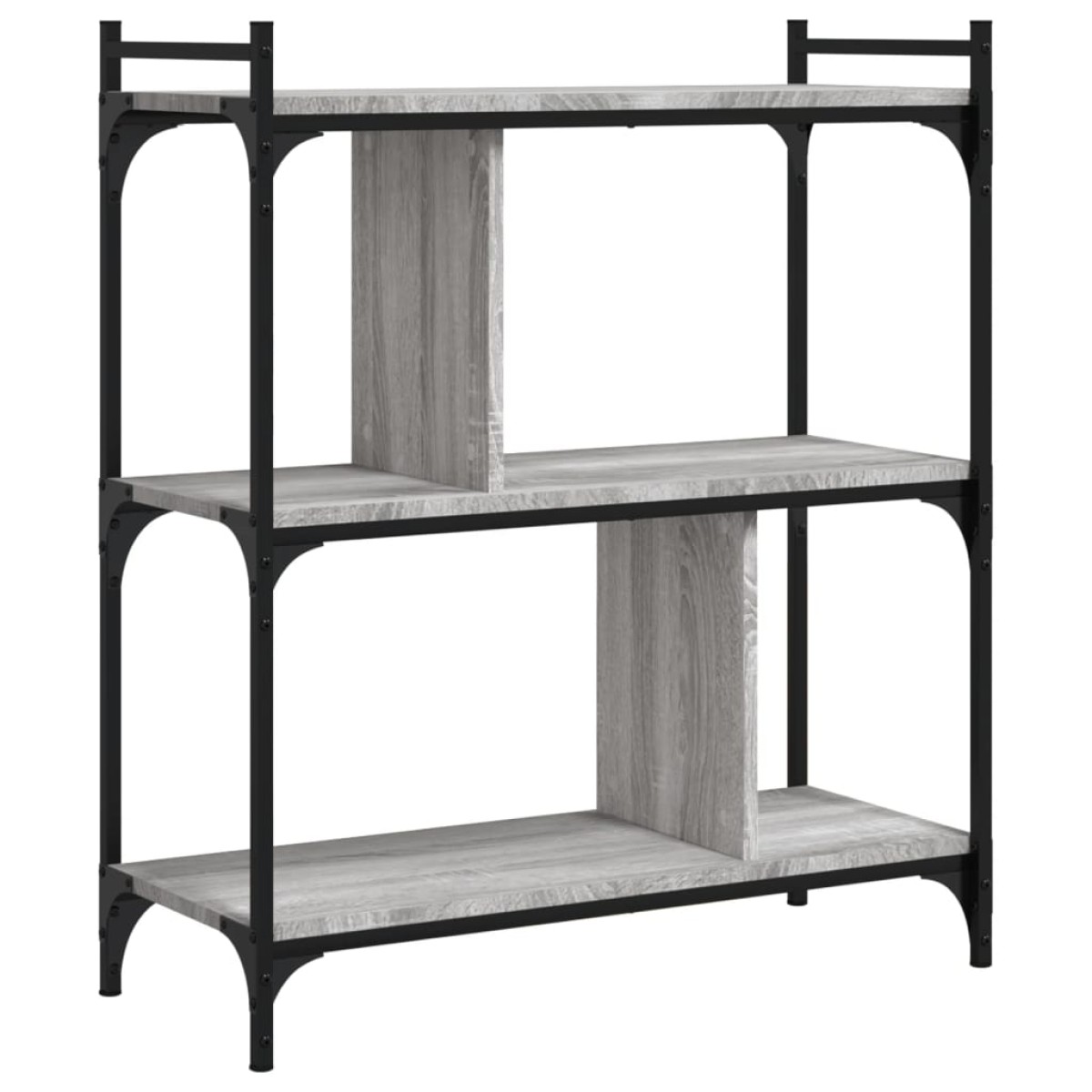 vidaXL Βιβλιοθήκη 3 Επιπέδων Γκρι Sonoma 76 x 32 x 88 εκ. Επεξ. Ξύλο