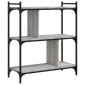 vidaXL Βιβλιοθήκη 3 Επιπέδων Γκρι Sonoma 76 x 32 x 88 εκ. Επεξ. Ξύλο