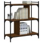 vidaXL Βιβλιοθήκη 3 Επιπέδων Καφέ Δρυς 76 x 32 x 88 εκ. Επεξ. Ξύλο