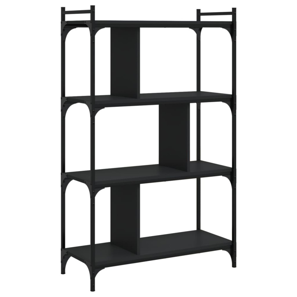 vidaXL Βιβλιοθήκη 4 Επιπέδων Μαύρη 76 x 32 x 123 εκ. από Επεξεργ. Ξύλο