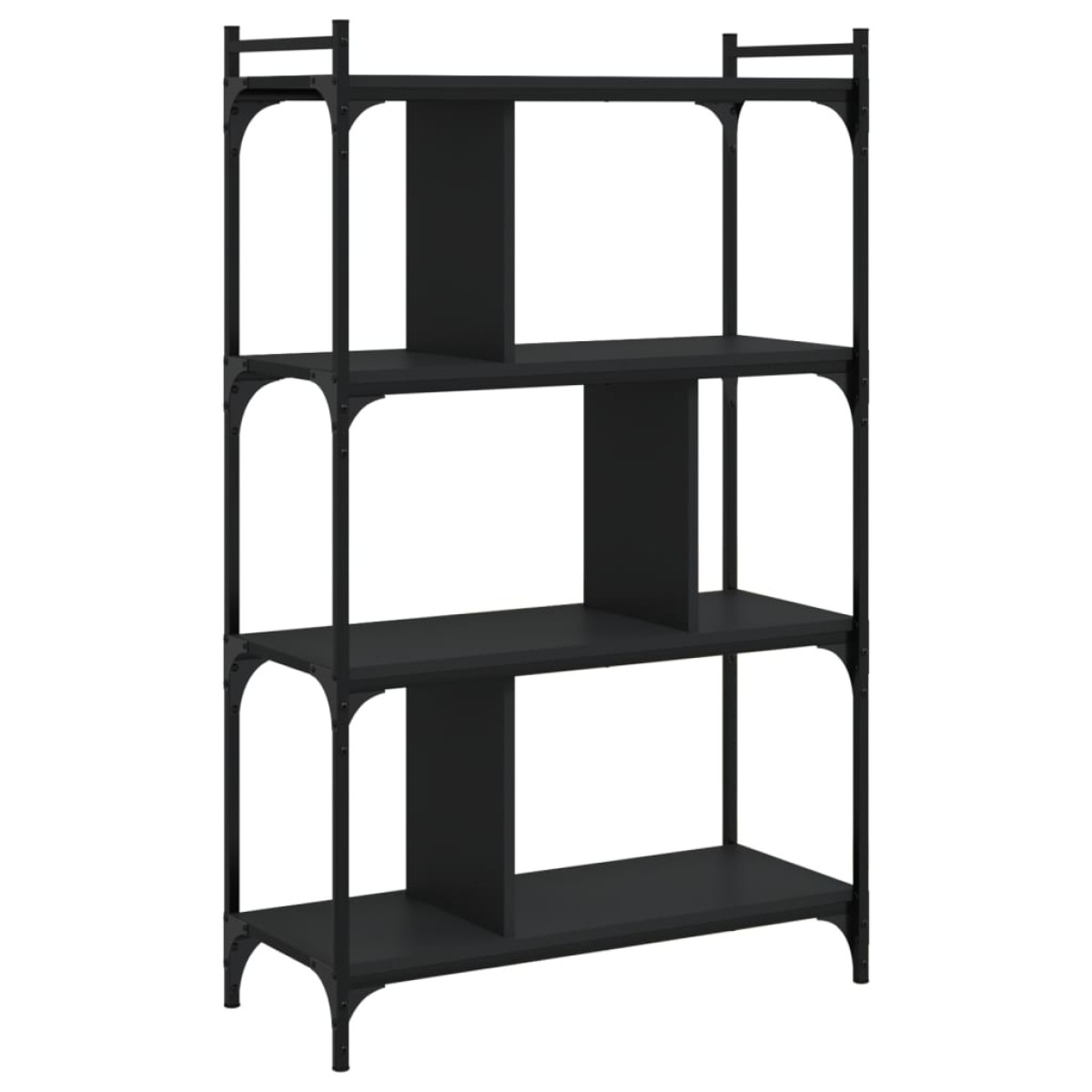 vidaXL Βιβλιοθήκη 4 Επιπέδων Μαύρη 76 x 32 x 123 εκ. από Επεξεργ. Ξύλο