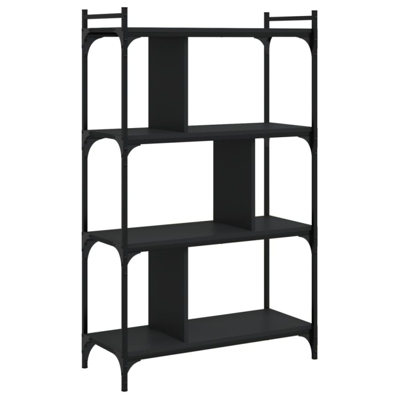 vidaXL Βιβλιοθήκη 4 Επιπέδων Μαύρη 76 x 32 x 123 εκ. από Επεξεργ. Ξύλο