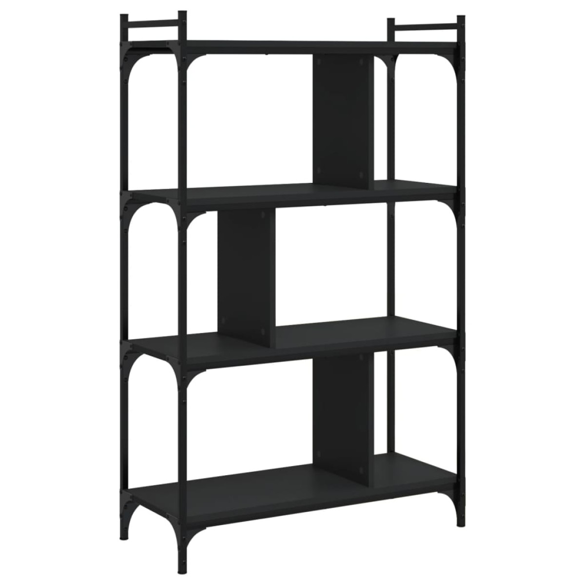 vidaXL Βιβλιοθήκη 4 Επιπέδων Μαύρη 76 x 32 x 123 εκ. από Επεξεργ. Ξύλο