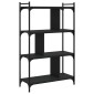 vidaXL Βιβλιοθήκη 4 Επιπέδων Μαύρη 76 x 32 x 123 εκ. από Επεξεργ. Ξύλο