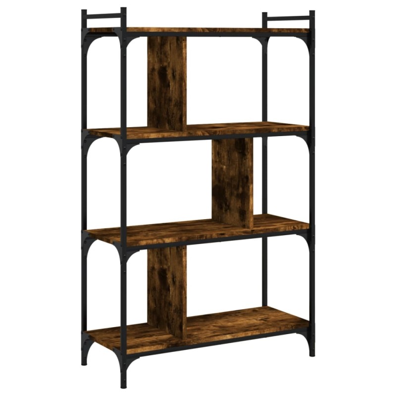 vidaXL Βιβλιοθήκη 4 Επιπέδων Καπνιστή Δρυς 76x32x123 εκ. Επεξ. Ξύλο