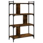 vidaXL Βιβλιοθήκη 4 Επιπέδων Καπνιστή Δρυς 76x32x123 εκ. Επεξ. Ξύλο