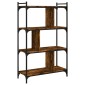 vidaXL Βιβλιοθήκη 4 Επιπέδων Καπνιστή Δρυς 76x32x123 εκ. Επεξ. Ξύλο