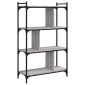 vidaXL Βιβλιοθήκη 4 Επιπέδων Γκρι Sonoma 76 x 32 x 123 εκ. Επεξ. Ξύλο