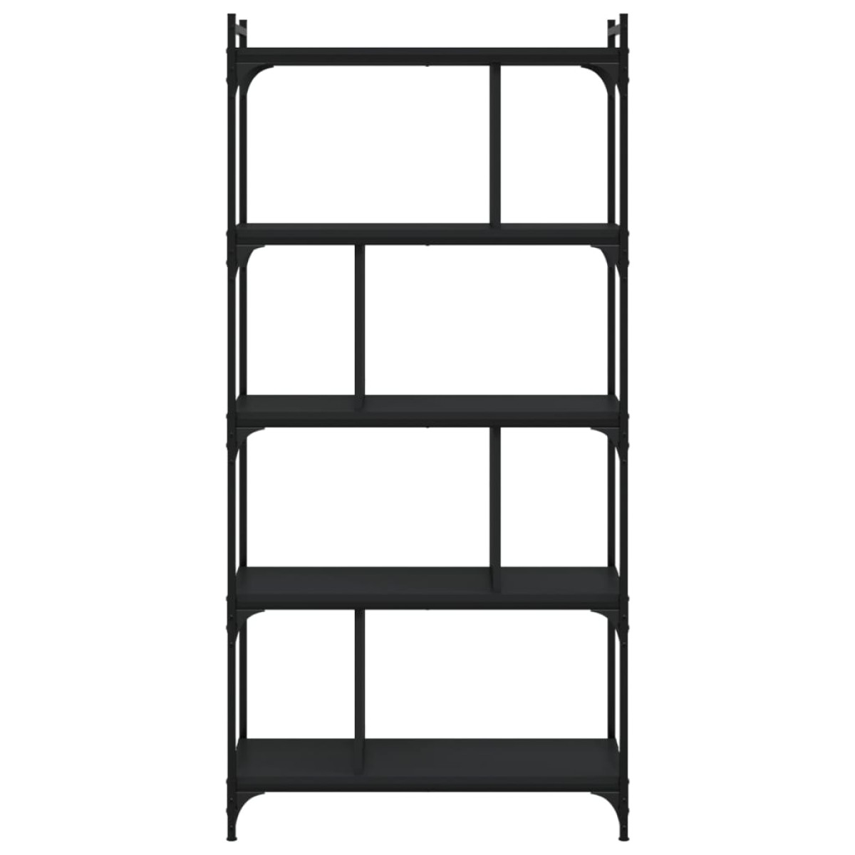 vidaXL Βιβλιοθήκη 5 Επιπέδων Μαύρη 76x32x158 εκ. Επεξεργασμένο Ξύλο