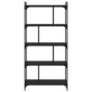 vidaXL Βιβλιοθήκη 5 Επιπέδων Μαύρη 76x32x158 εκ. Επεξεργασμένο Ξύλο