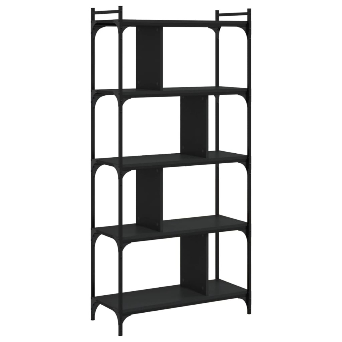 vidaXL Βιβλιοθήκη 5 Επιπέδων Μαύρη 76x32x158 εκ. Επεξεργασμένο Ξύλο