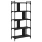 vidaXL Βιβλιοθήκη 5 Επιπέδων Μαύρη 76x32x158 εκ. Επεξεργασμένο Ξύλο