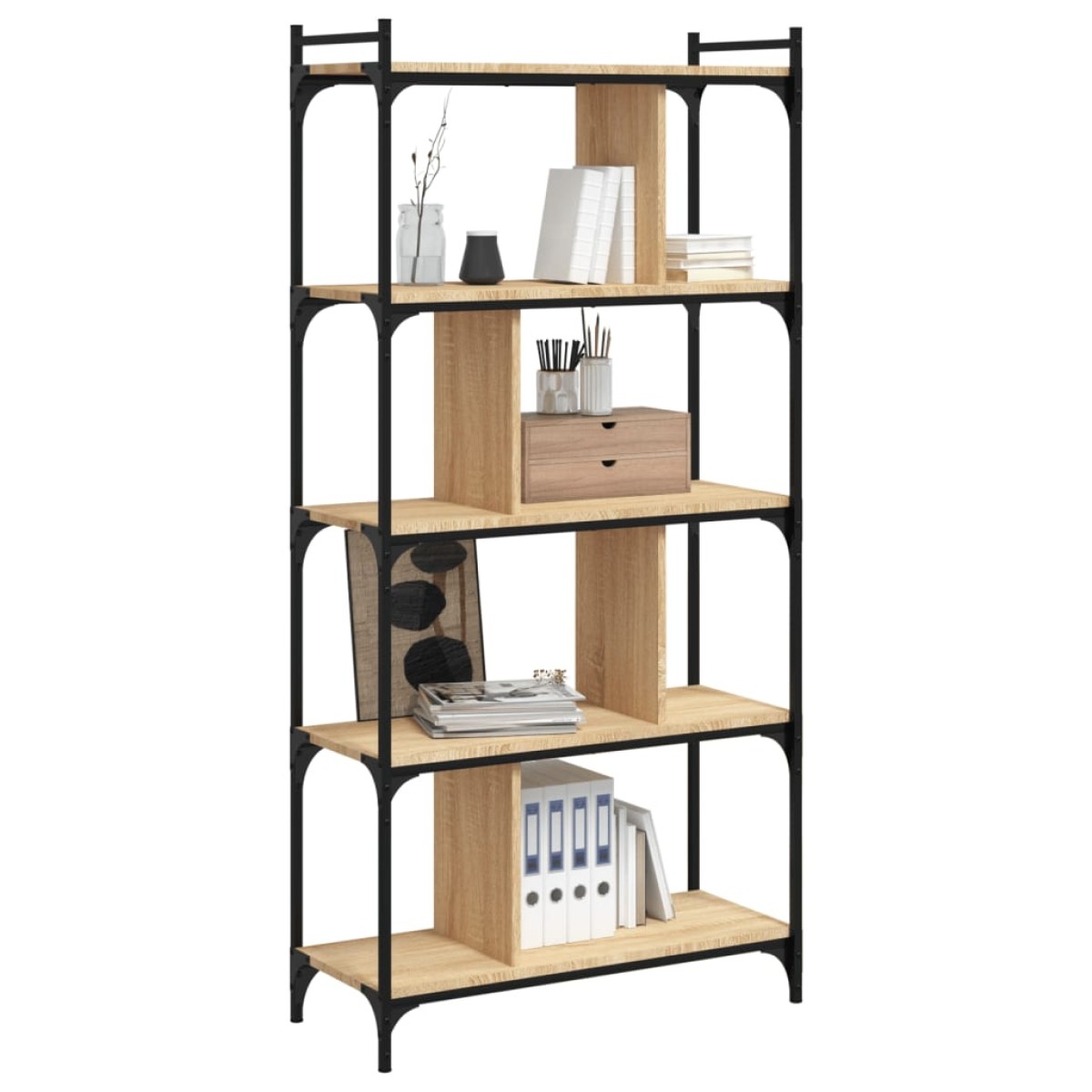 vidaXL Βιβλιοθήκη 5 Επιπέδων Sonoma Δρυς 76 x 32 x 158 εκ. Επεξ. Ξύλο