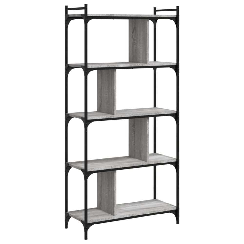 vidaXL Βιβλιοθήκη 5 Επιπέδων Γκρι Sonoma 76 x 32 x 158 εκ. Επεξ. Ξύλο