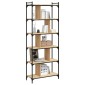 vidaXL Βιβλιοθήκη 6 Επιπέδων Sonoma Δρυς 76 x 32 x 192 εκ. Επεξ. Ξύλο