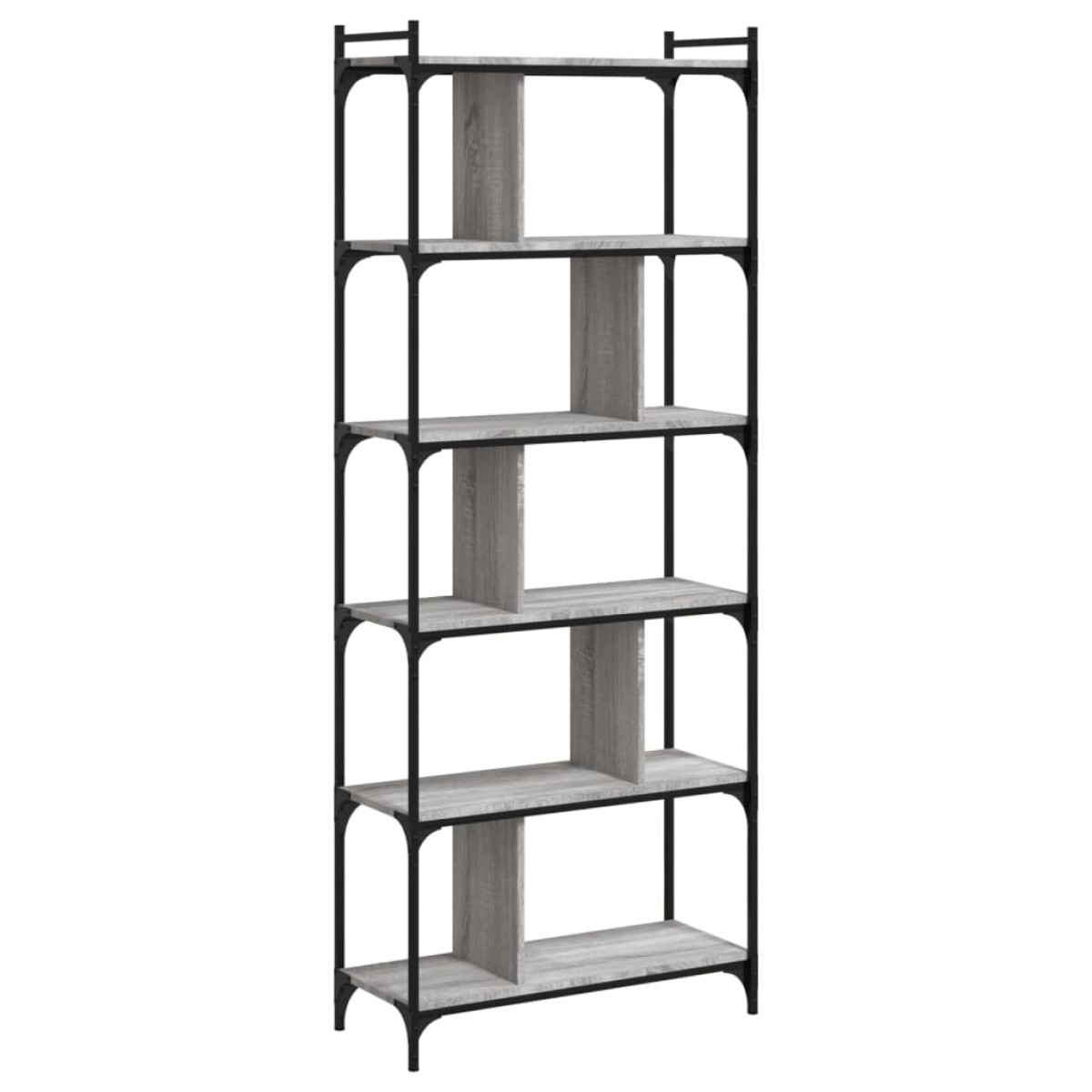 vidaXL Βιβλιοθήκη 6 Επιπέδων Γκρι Sonoma 76 x 32 x 192 εκ. Επεξ. Ξύλο