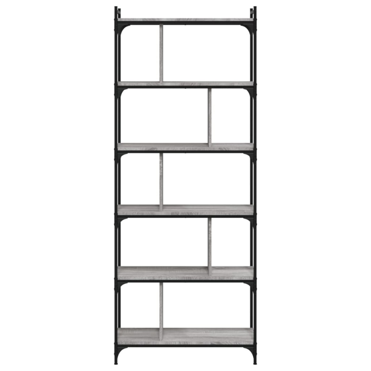 vidaXL Βιβλιοθήκη 6 Επιπέδων Γκρι Sonoma 76 x 32 x 192 εκ. Επεξ. Ξύλο