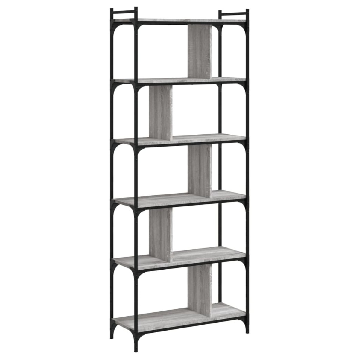 vidaXL Βιβλιοθήκη 6 Επιπέδων Γκρι Sonoma 76 x 32 x 192 εκ. Επεξ. Ξύλο