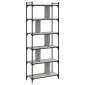 vidaXL Βιβλιοθήκη 6 Επιπέδων Γκρι Sonoma 76 x 32 x 192 εκ. Επεξ. Ξύλο