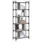 vidaXL Βιβλιοθήκη 6 Επιπέδων Γκρι Sonoma 76 x 32 x 192 εκ. Επεξ. Ξύλο