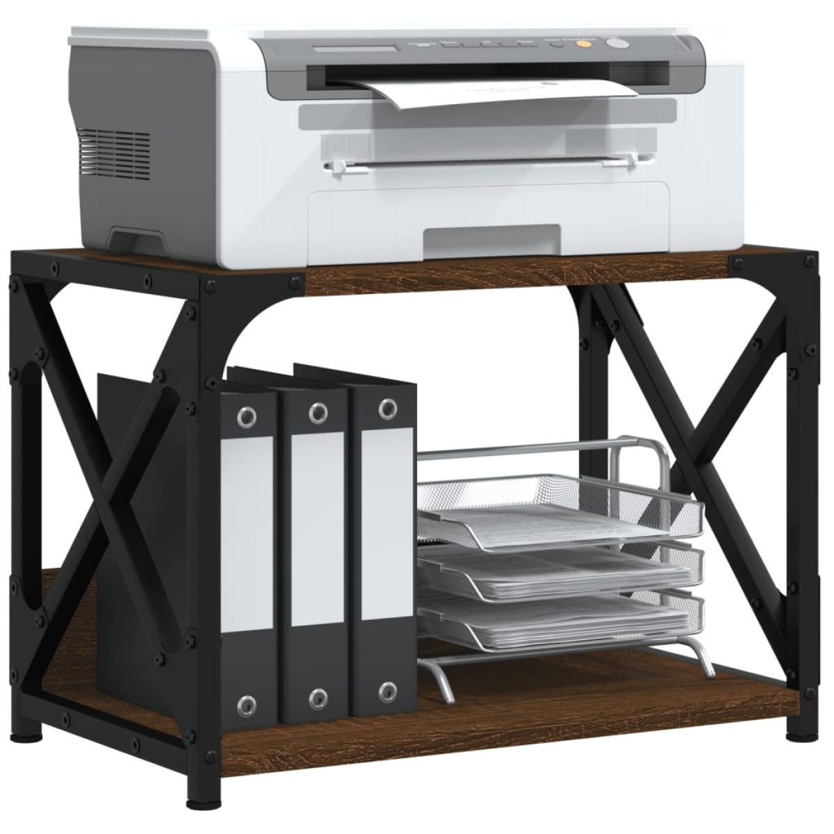 vidaXL Βάση Εκτυπωτή 2 Επιπέδων Καφέ Δρυς 44x26x31,5 εκ Επεξ. Ξύλο