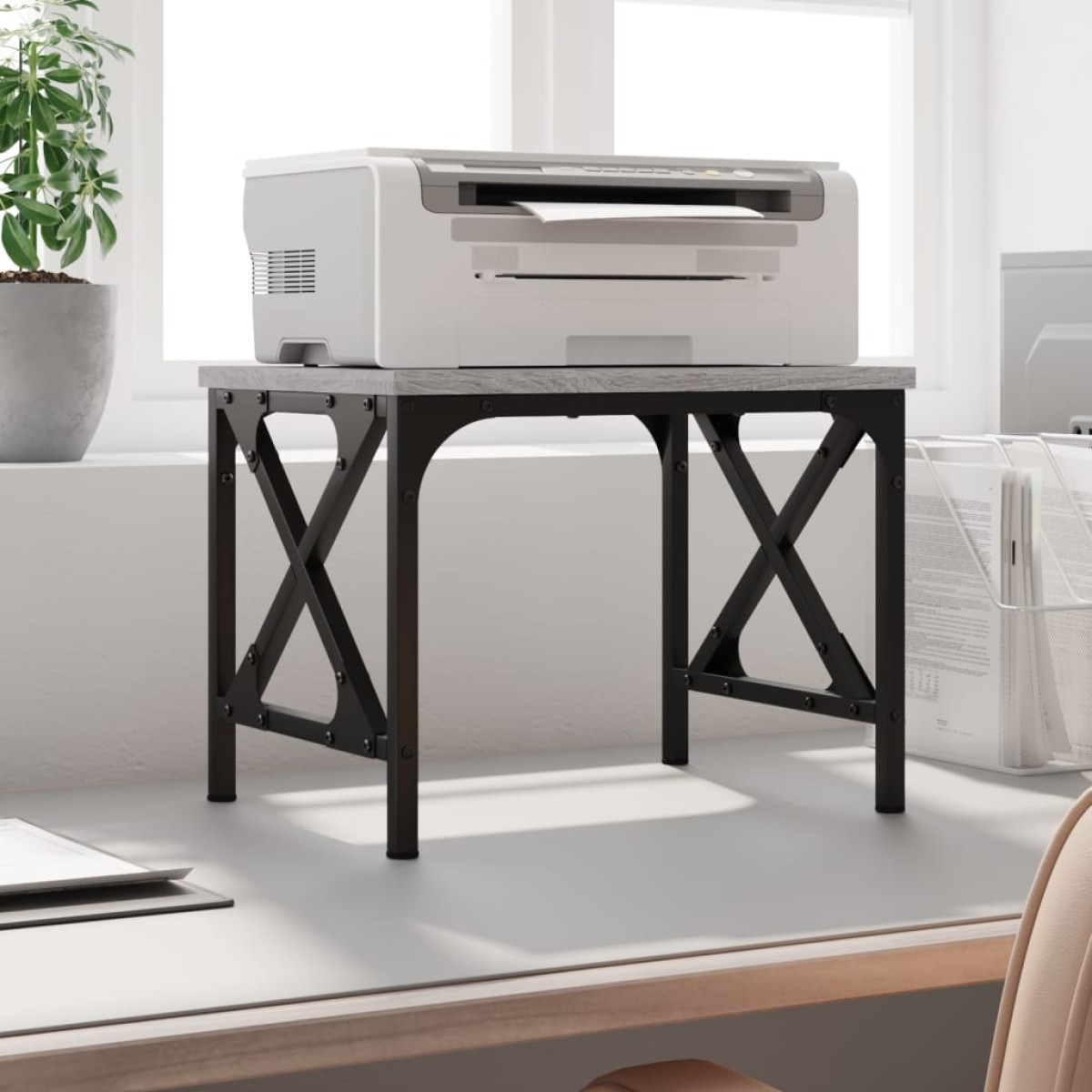 vidaXL Βάση Εκτυπωτή Γκρι Sonoma 40x30x31 εκ. από Επεξεργασμένο Ξύλο