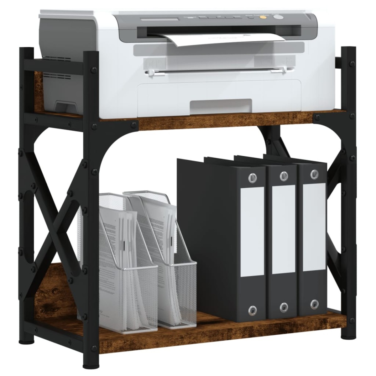 vidaXL Βάση Εκτυπωτή 2 Επιπέδων Καπνιστή Δρυς 40x20x40 εκ Επεξ. Ξύλο