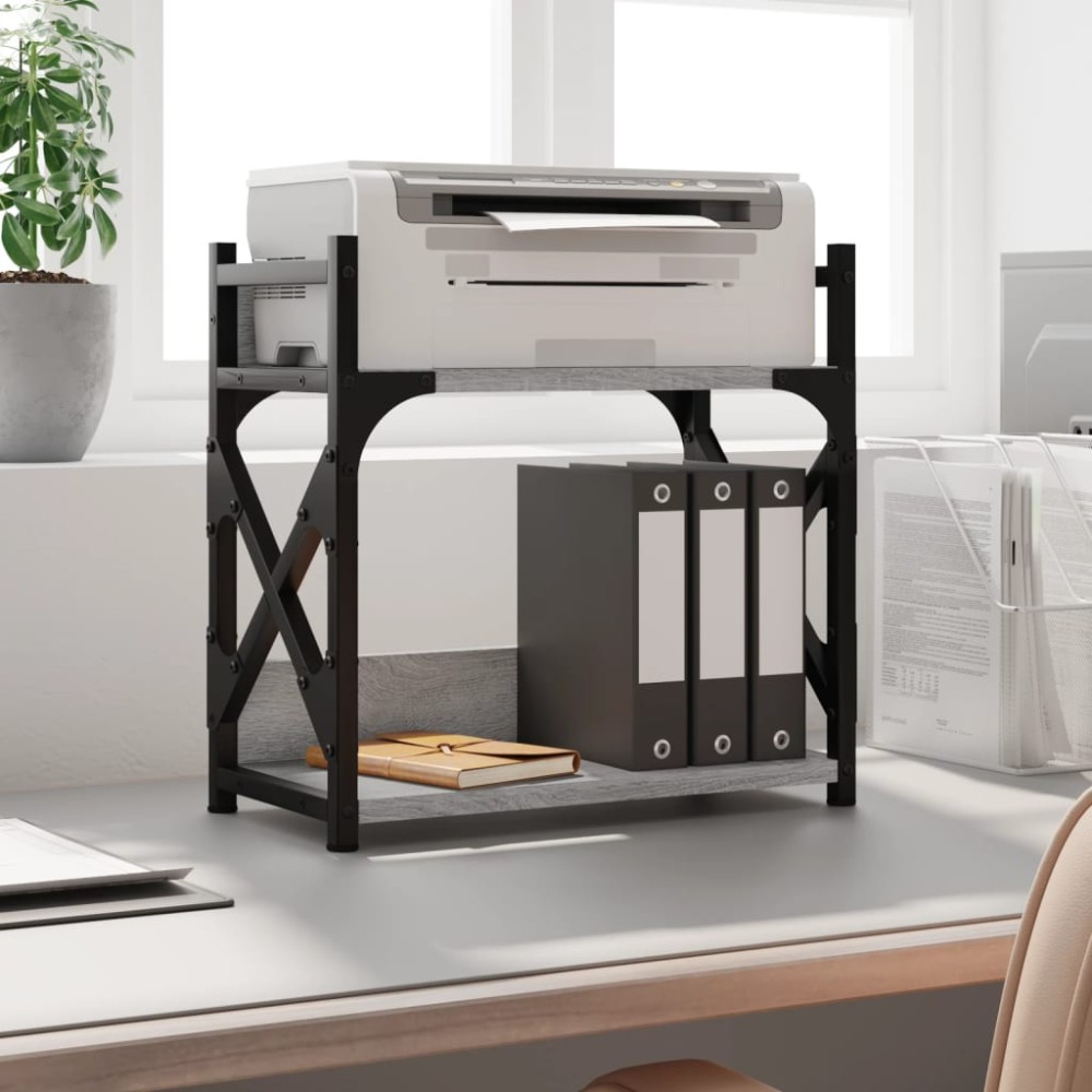 vidaXL Βάση Εκτυπωτή 2 Επιπέδων Γκρι Sonoma 40x20x40 εκ Επεξ. Ξύλο