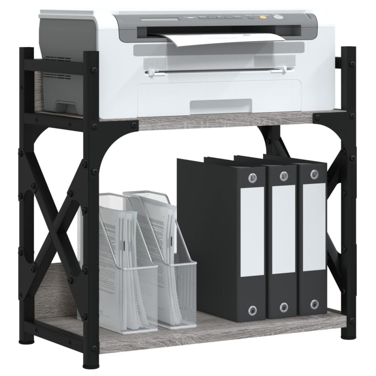 vidaXL Βάση Εκτυπωτή 2 Επιπέδων Γκρι Sonoma 40x20x40 εκ Επεξ. Ξύλο