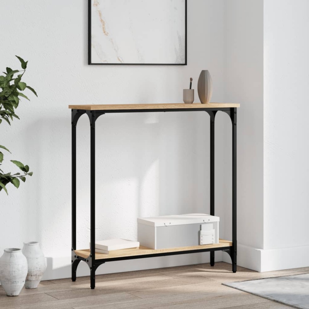 vidaXL Κονσόλα Τραπεζιού Sonoma Δρυς 75 x 22,5 x 75 εκ. από Τεχνητό Ξύλο