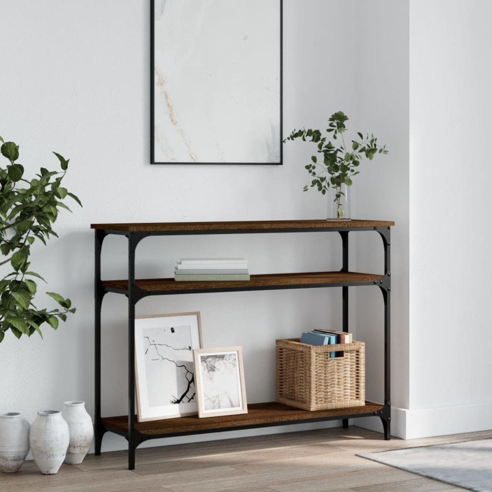 vidaXL Τραπέζι Κονσόλα Καφέ Δρυς 100x29x75 εκ. Επεξεργασμένο Ξύλο