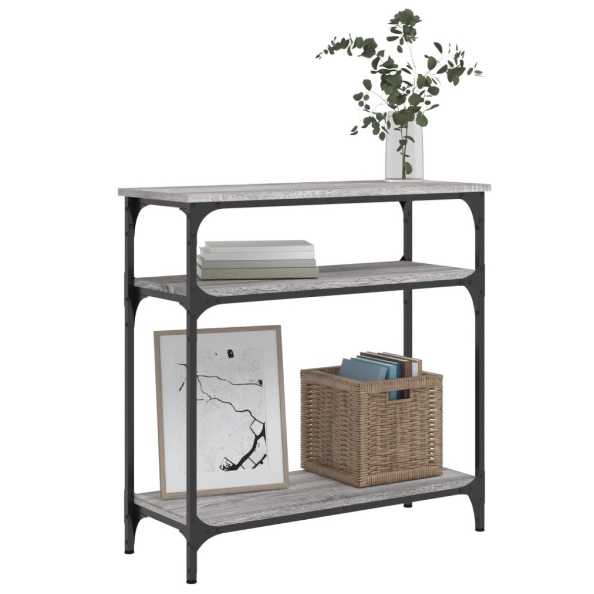 vidaXL Τραπέζι Κονσόλα Γκρι Sonoma 75x29x75 εκ. Επεξεργασμένο Ξύλο