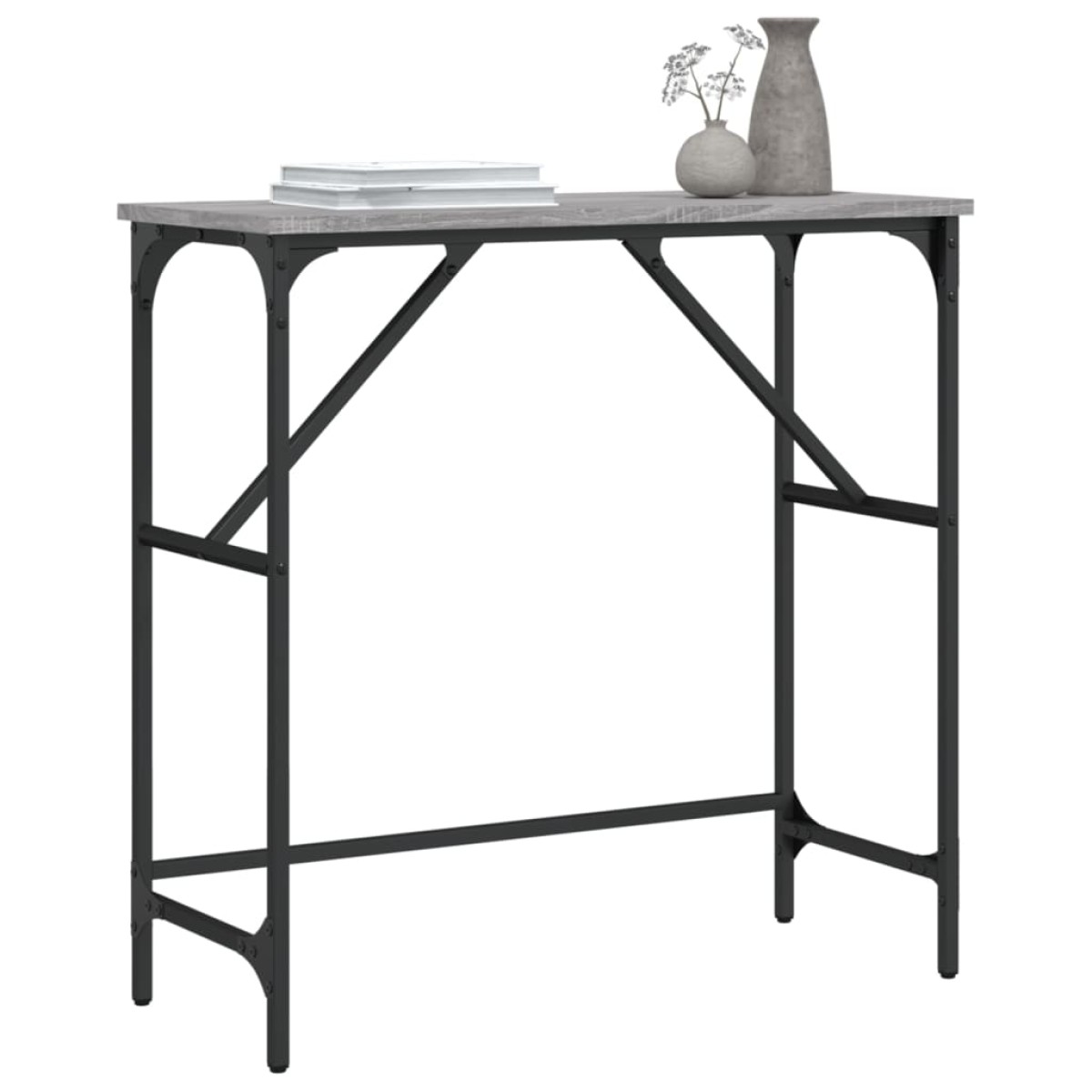 vidaXL Τραπέζι Κονσόλα Γκρι Sonoma 75x32x75 εκ. Επεξεργασμένο Ξύλο