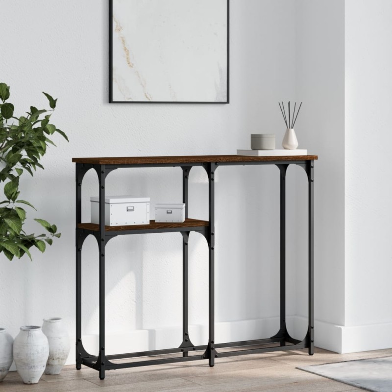 vidaXL Τραπέζι Κονσόλα Καφέ Δρυς 90x22,5x75 εκ. Επεξεργασμένο Ξύλο