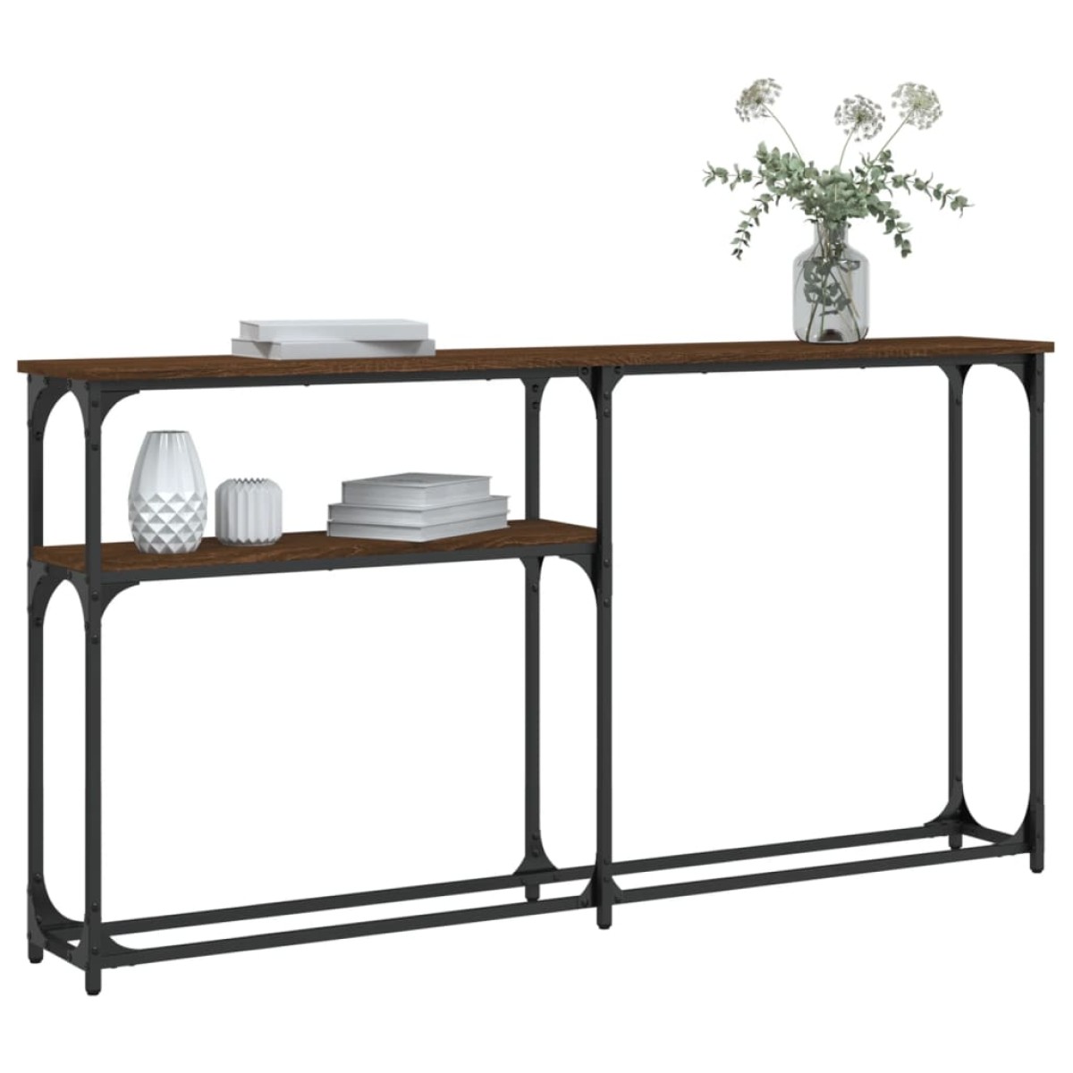 vidaXL Τραπέζι Κονσόλα Καφέ Δρυς 145x22,5x75 εκ. Επεξεργασμένο Ξύλο