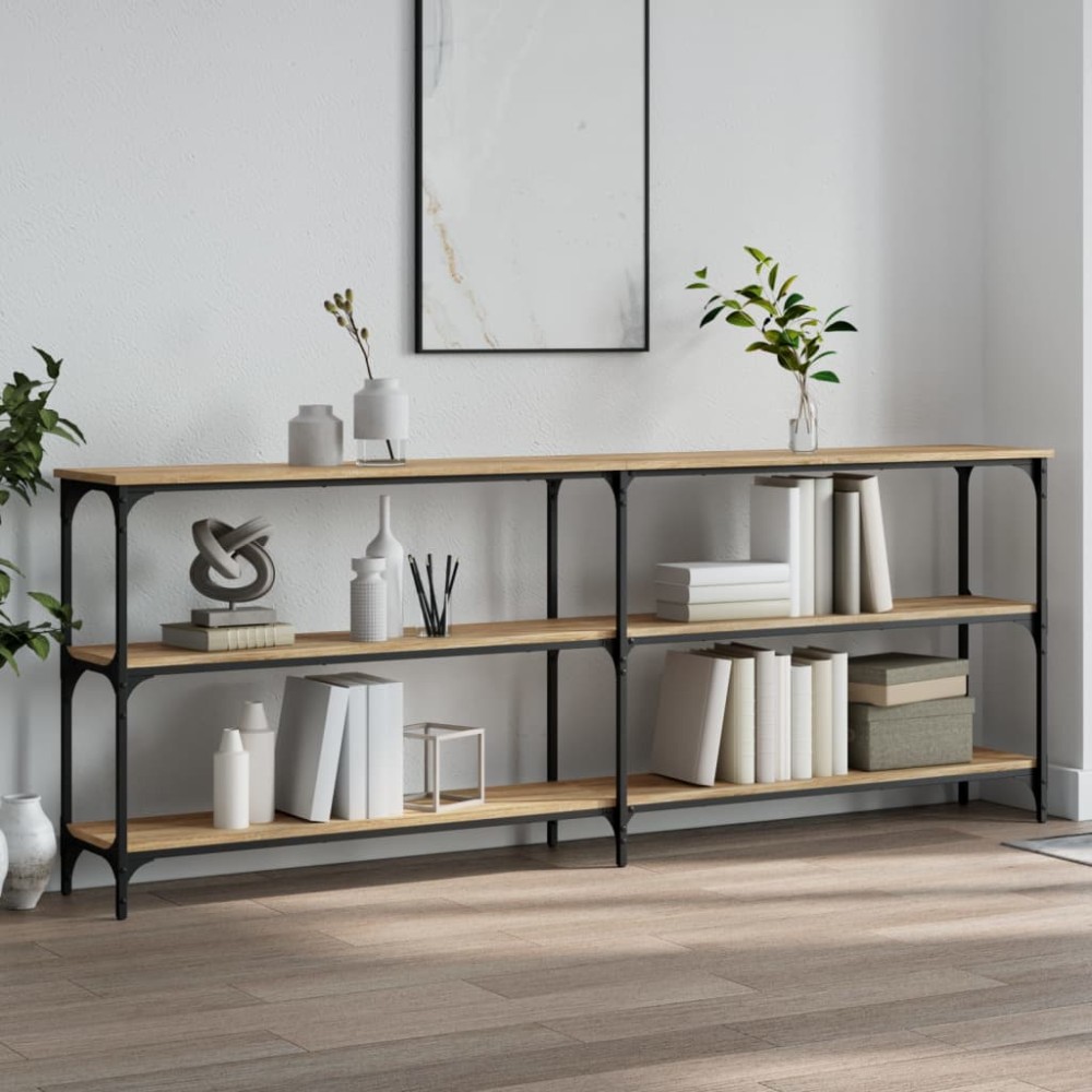 vidaXL Κονσόλα Τραπεζιού Sonoma Δρυς 200 x 29 x 75 εκ. από Τεχνητό Ξύλο