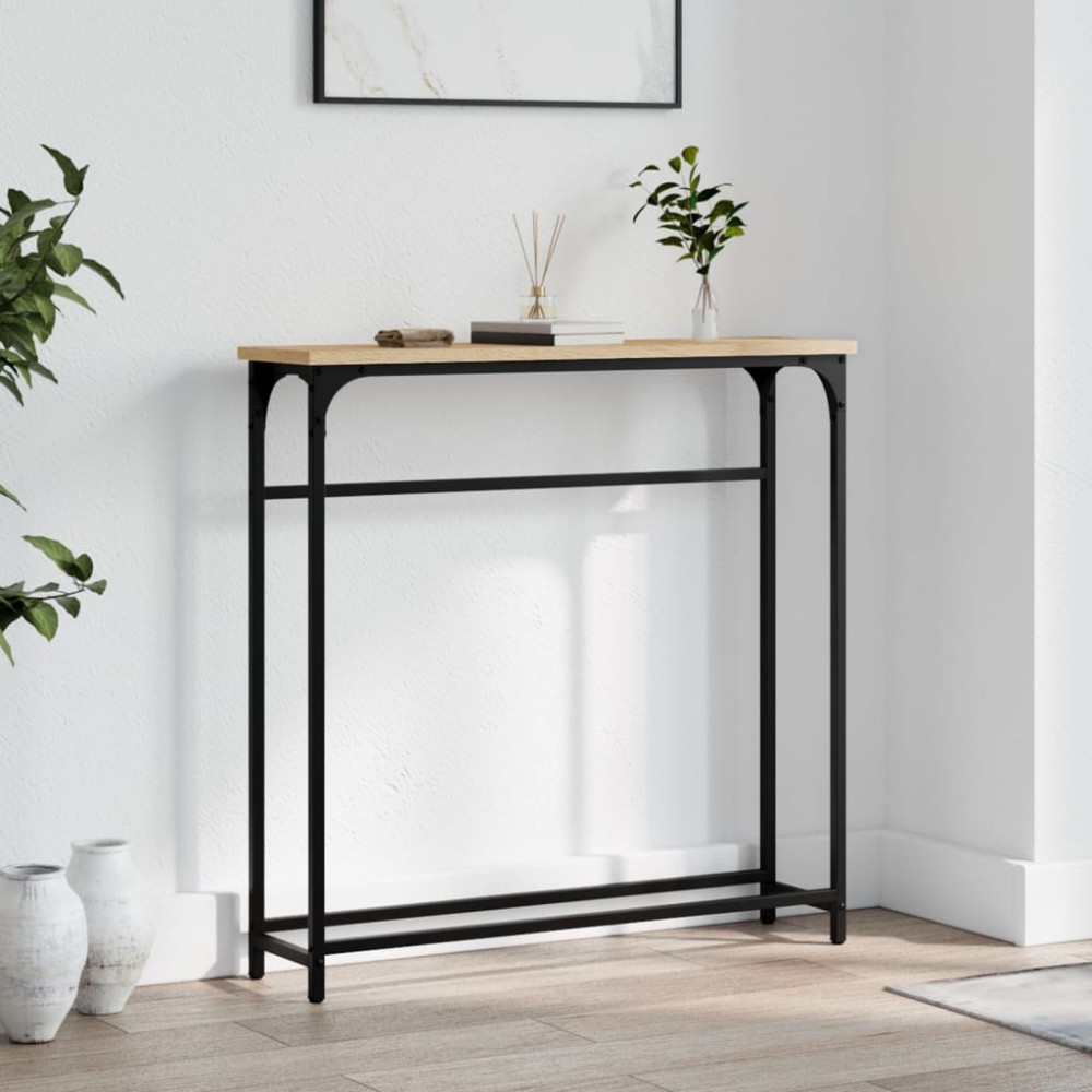 vidaXL Κονσόλα Τραπεζιού Sonoma Δρυς 75 x 19,5 x 75 εκ. από Τεχνητό Ξύλο