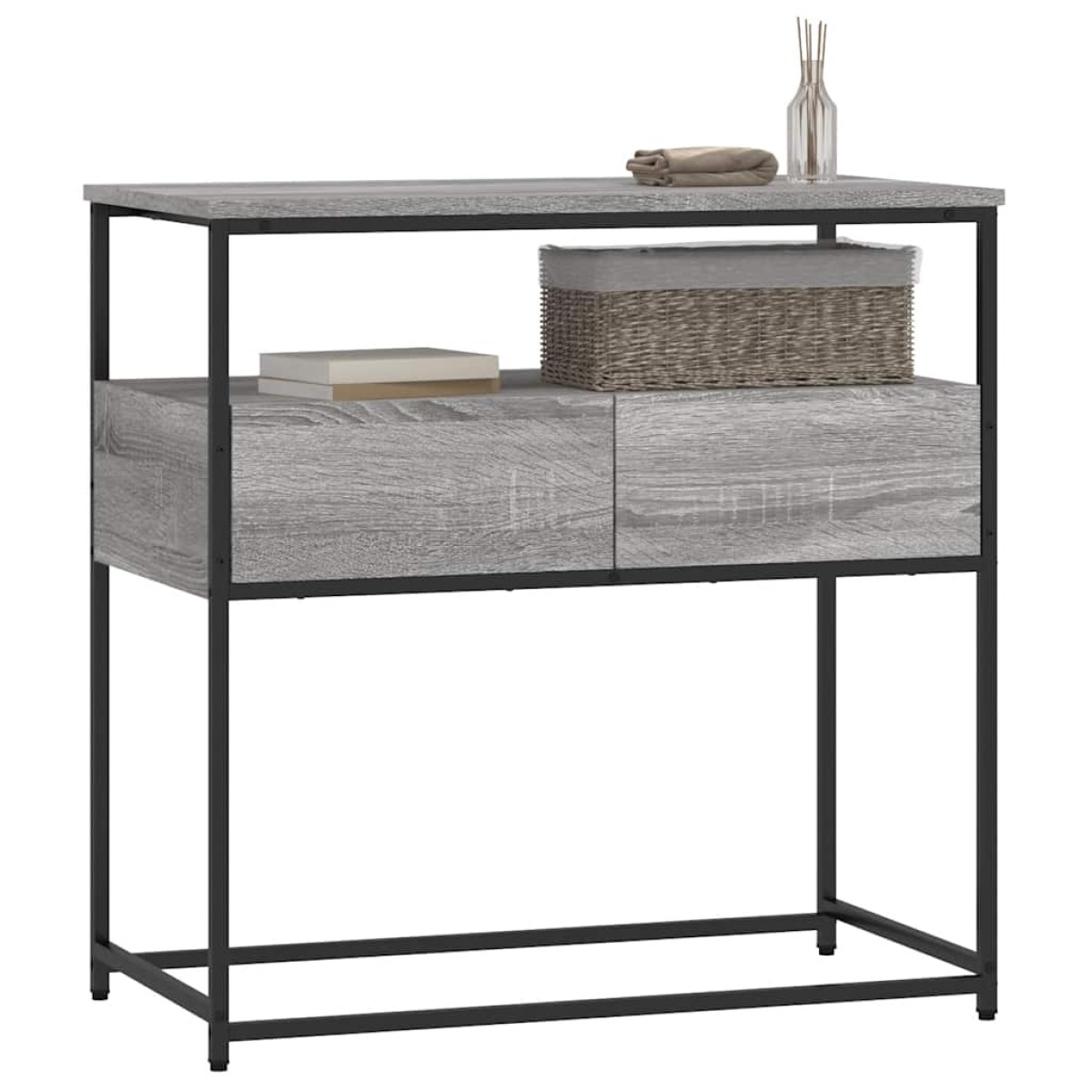 vidaXL Τραπέζι Κονσόλα Γκρι Sonoma 75x40x75 εκ. Επεξεργασμένο Ξύλο