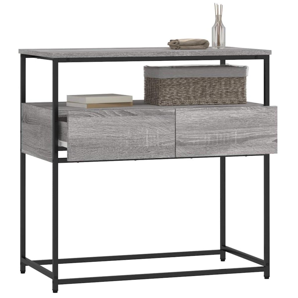 vidaXL Τραπέζι Κονσόλα Γκρι Sonoma 75x40x75 εκ. Επεξεργασμένο Ξύλο