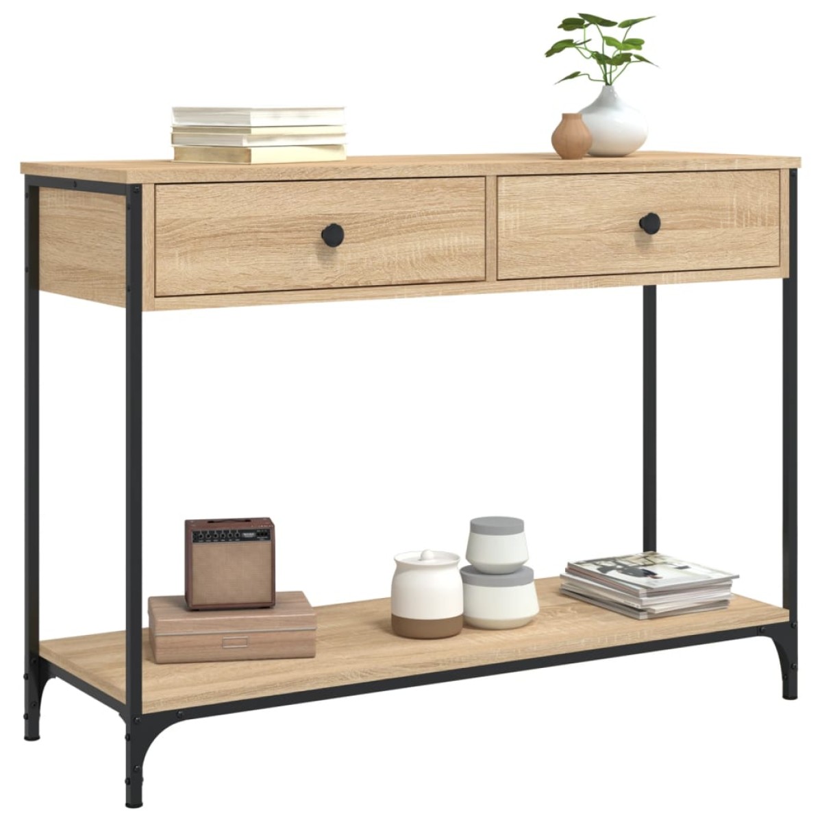 vidaXL Τραπέζι Κονσόλα Sonoma Δρυς 100x34,5x75 εκ. Επεξεργασμένο Ξύλο