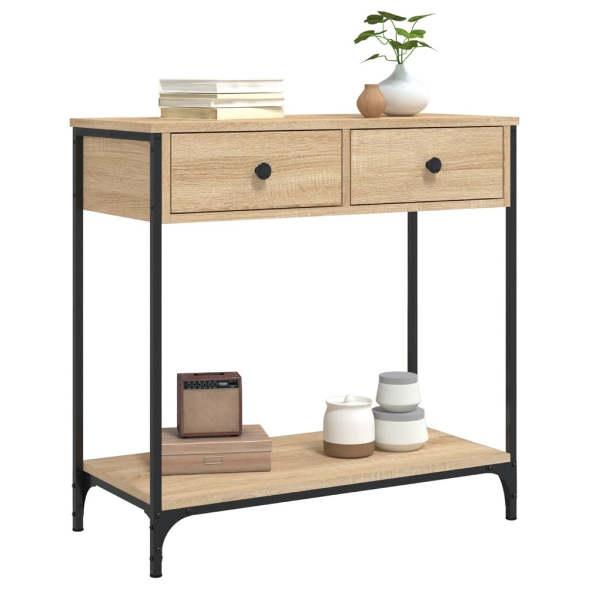 vidaXL Τραπέζι Κονσόλα Sonoma Δρυς 75x34,5x75 εκ. Επεξεργασμένο Ξύλο