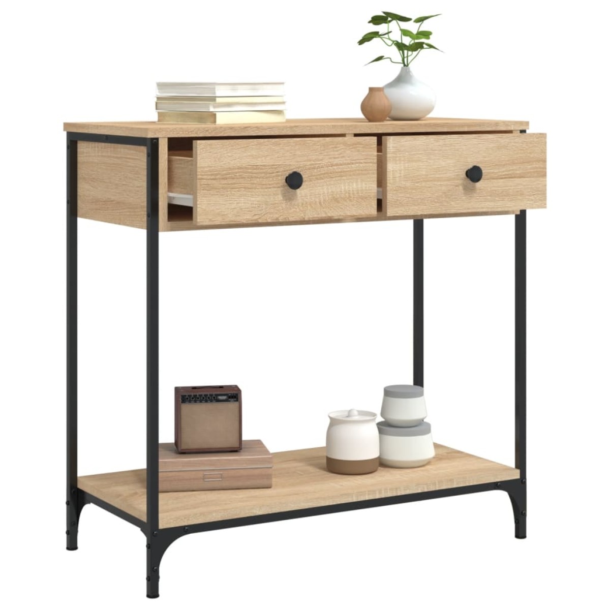 vidaXL Τραπέζι Κονσόλα Sonoma Δρυς 75x34,5x75 εκ. Επεξεργασμένο Ξύλο