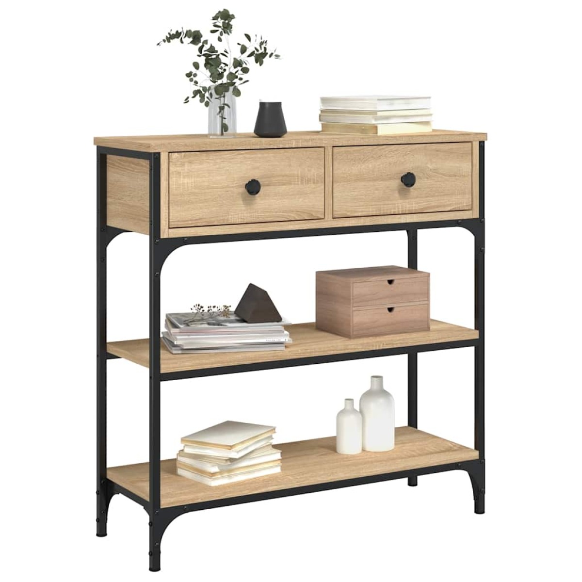 vidaXL Τραπέζι Κονσόλα Sonoma Δρυς 72,5x25x75 εκ. Επεξεργασμένο Ξύλο