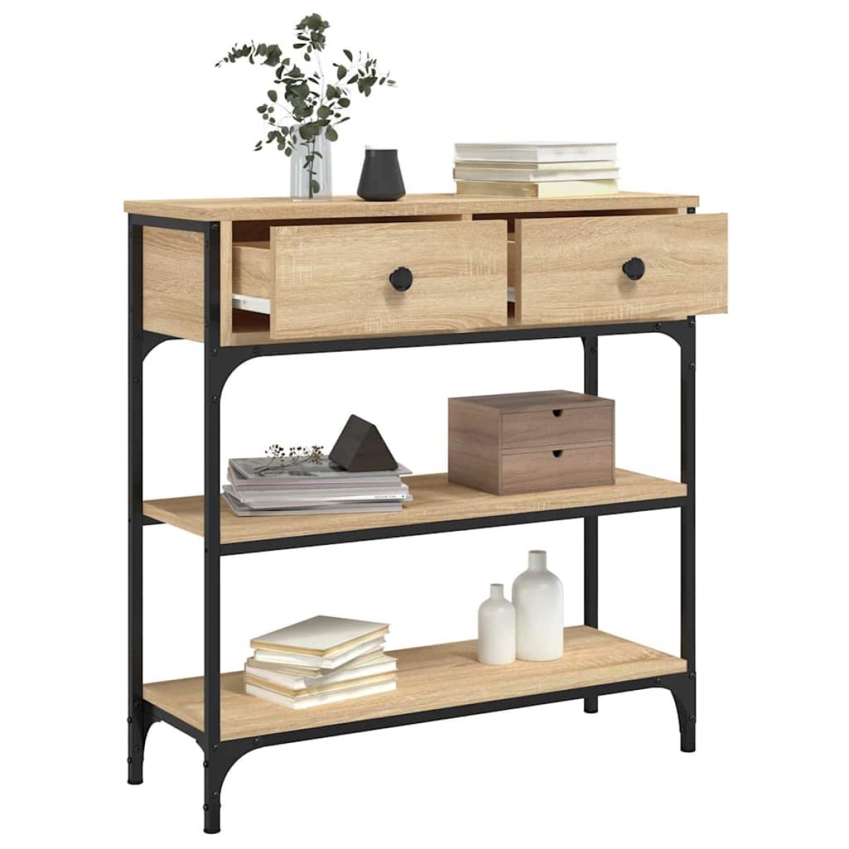 vidaXL Τραπέζι Κονσόλα Sonoma Δρυς 72,5x25x75 εκ. Επεξεργασμένο Ξύλο