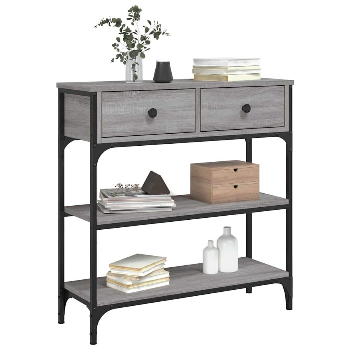 vidaXL Τραπέζι Κονσόλα Γκρι Sonoma 72,5x25x75 εκ. Επεξεργασμένο Ξύλο